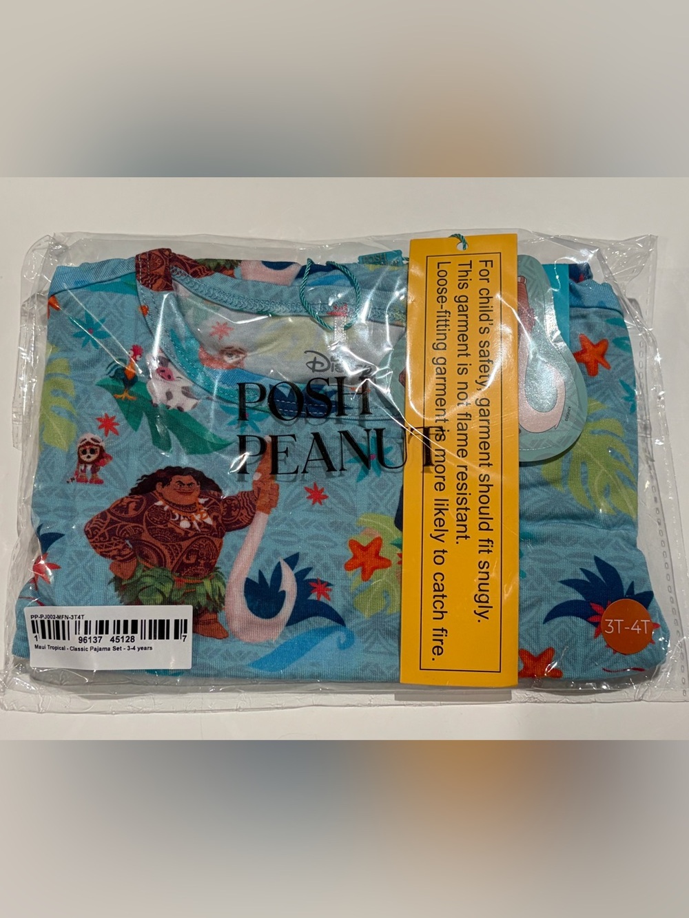 Posh Peanut Moana Maui Tropical 3T-4T Toddler Pajama, Long Sleeve